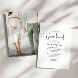 Invitation Simple moderne Neutral Baby Genre Reveillez Photo