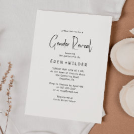 Invitation Simple moderne Neutral Baby Reveal Genre