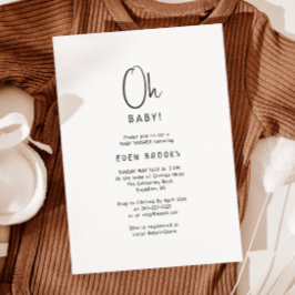 Invitation Simple moderne Neutral Oh Baby ! Baby shower