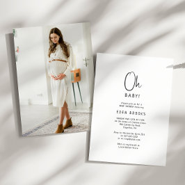 Invitation Simple moderne Neutral Oh Baby ! Baby shower photo