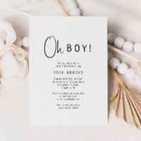 Simple moderne Neutral Oh Baby shower garçon
