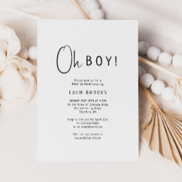 Invitation Simple moderne Neutral Oh Baby shower garçon