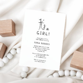 Invitation Simple Moderne Neutre C'Est Une Fille ! Baby showe