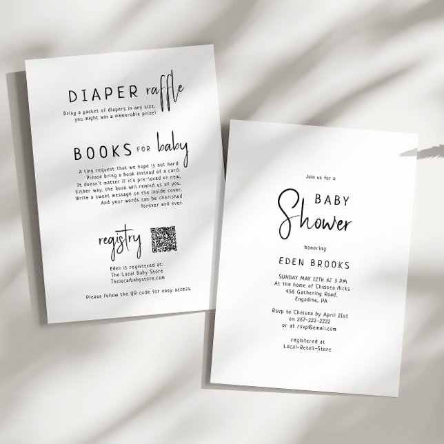Invitation Simple moderne neutre | Tout en un Baby shower (Créateur téléchargé)