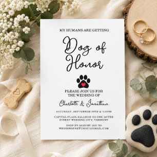 Invitation Simple Moderne Photo Amour de Chien Mariage d'Anim