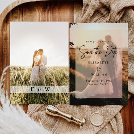 Invitation Simple moderne photo superposition mariage Enregis