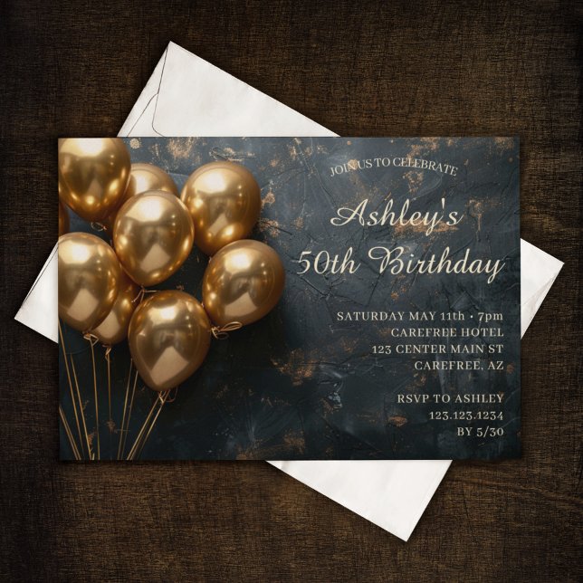 Invitation simple moderne pour 50e anniversaire (Créateur téléchargé)