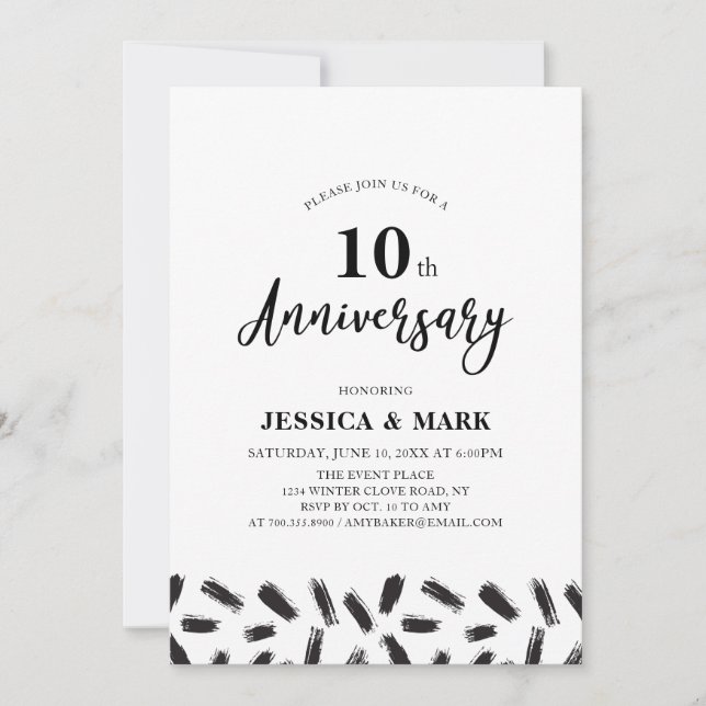 Invitation simple moderne pour les 10 ans de maria (Devant)
