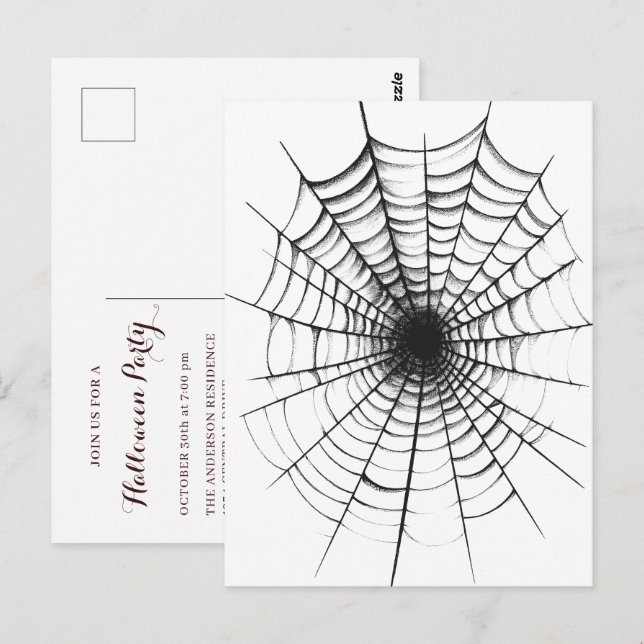 Invitation simple moderne pour une soirée d'Hallow (Devant / Derrière)