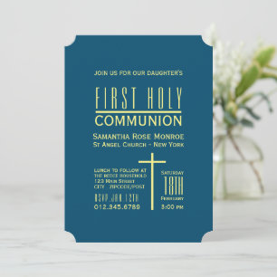 Invitation Simple, moderne, première sainte communion