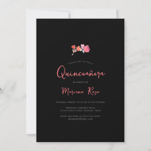 Invitation Simple moderne Quinceanera fête d'anniversaire