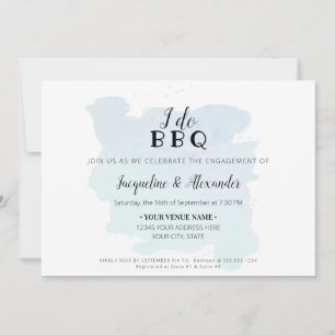 Invitation Simple moderne Rustique I Do BQ Script Dusty Blue