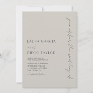 Invitation Simple Moderne Taupe Mariage