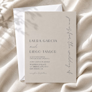 Invitation Simple Moderne Taupe Mariage