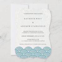 Simple moderne Waves Sea Blue/Green Beach Mariage