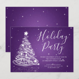 Invitation Simple Noël Tree Purple fête de vacances