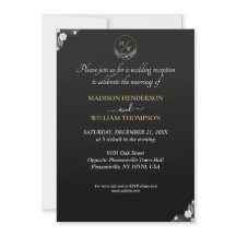 Simple Noir et Blanc Elégant Mariage Réception