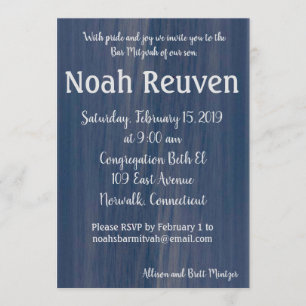 Invitation Simple Ocean Bar Mitzvah