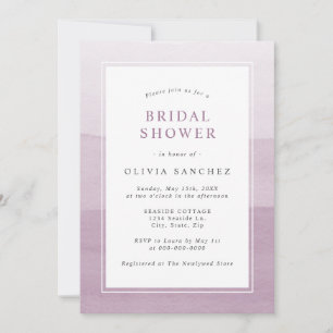 Invitation simple ombrée aquarelle violette