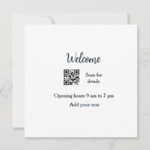 Invitation Simple ouverture de bienvenue code-barres QR ajout
