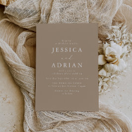 Invitation Simple Pale Taupe Minimal Mariage moderne