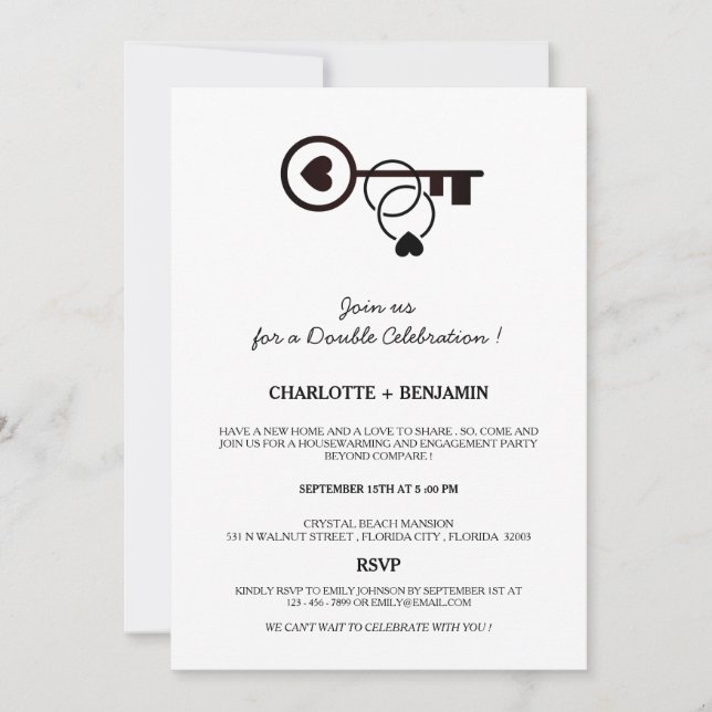 Invitation Simple Partie D'Engagement Et De Réchauffement Des (Devant)