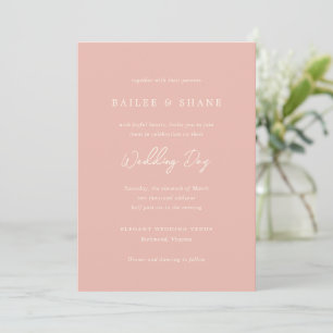 Invitation Simple Pêche Mariage moderne