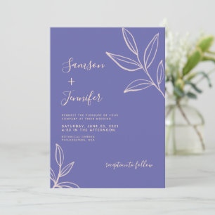 Invitation Simple Periwinkle Blue Calligraphy Mariage photo