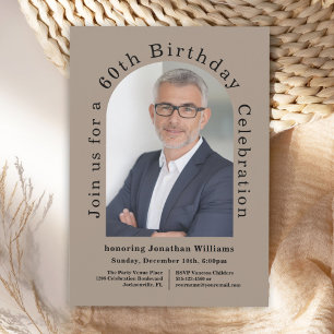 Invitation Simple Photo Arch 60e fête d'anniversaire