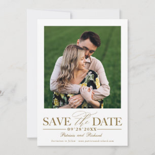 Invitation Simple Photo de Mariage Élégant pour Sauvegarder l