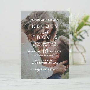 Invitation Simple Photo Elegant Mariage moderne