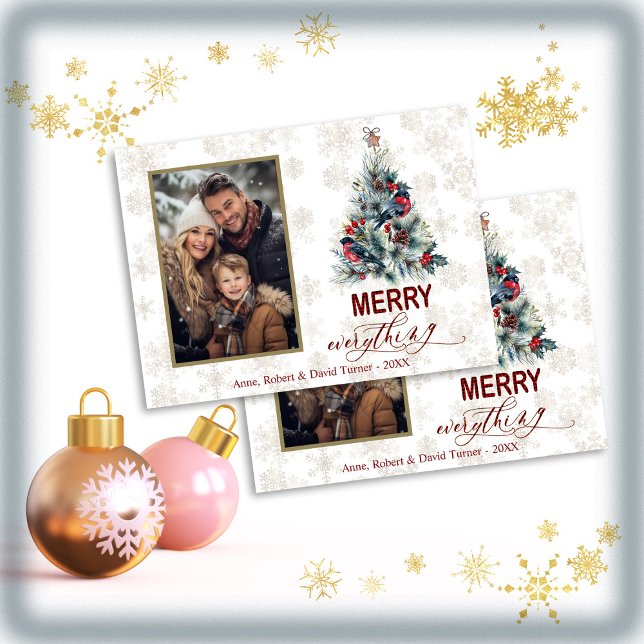 Invitation Simple Photo Famille Joyeux Tout Vacances (Christmas everything wishes photo family, holidays greetings photo family)