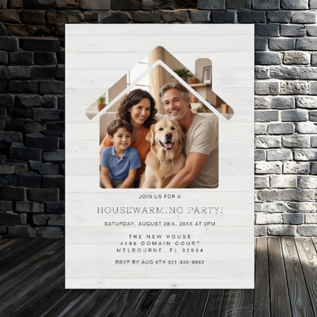 Invitation Simple Photo Houseéchauffement Party (Housewarming party invitation)