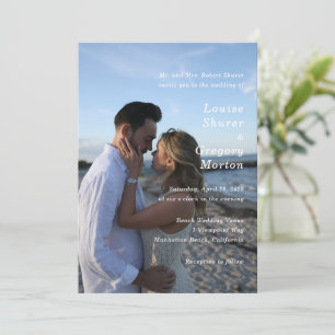 Invitation Simple Photo Mariage Moderne