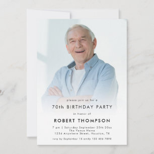 Invitation Simple Photo Overlay 70e fête d'anniversaire