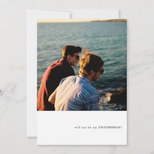 Invitation Simple Photo Thème Groomsman Proposition