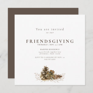 Invitation Simple Pine Cone Friendsgiving