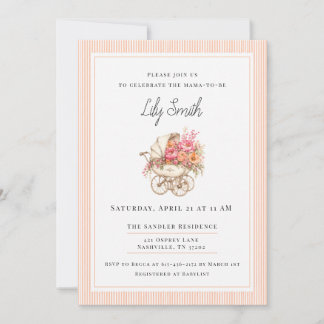 Invitation simple pour bébé avec pêche 