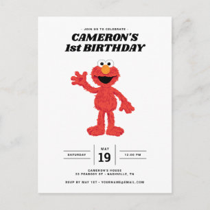 Invitation simple pour le 1er anniversaire d'Elmo