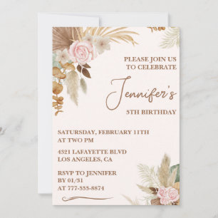 Invitation simple pour un 5ème anniversaire Modern