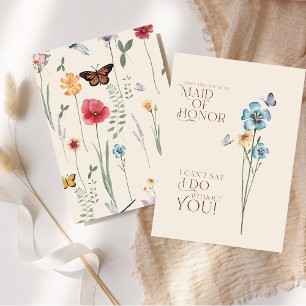 Invitation Simple Proposition de Demoiselle d'Honneur Fleur S