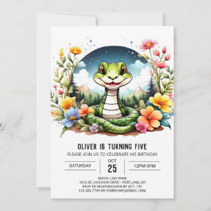 Invitation Simple Python Enfants fête d'anniversaire