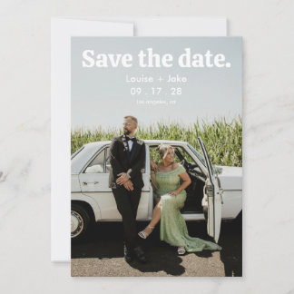 Invitation Simple RetroMinimalist Photo Wedding Save the Date
