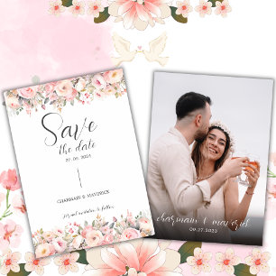 Invitation Simple Rêveur Script Photo Mariage Enregistrer la