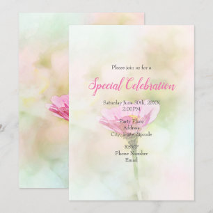 Invitation 'Simple Rose Daisy' N'Importe Quelle Occasion