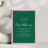 Simple Rose et Vert Moderne Tendance Baby Shower d