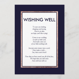 Invitation Simple Rose Gold Linked Marine Wishing well