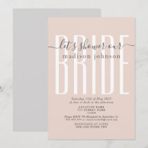Invitation simple rose pour une baby shower
