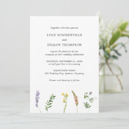 Invitation Simple Rustique Floral Fleur sauvage Mariage éléga