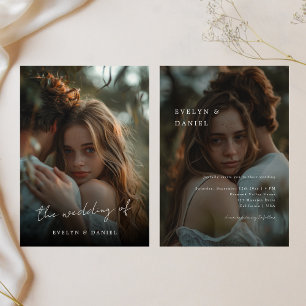 Invitation Simple Script Élégant Mariage moderne superpositio